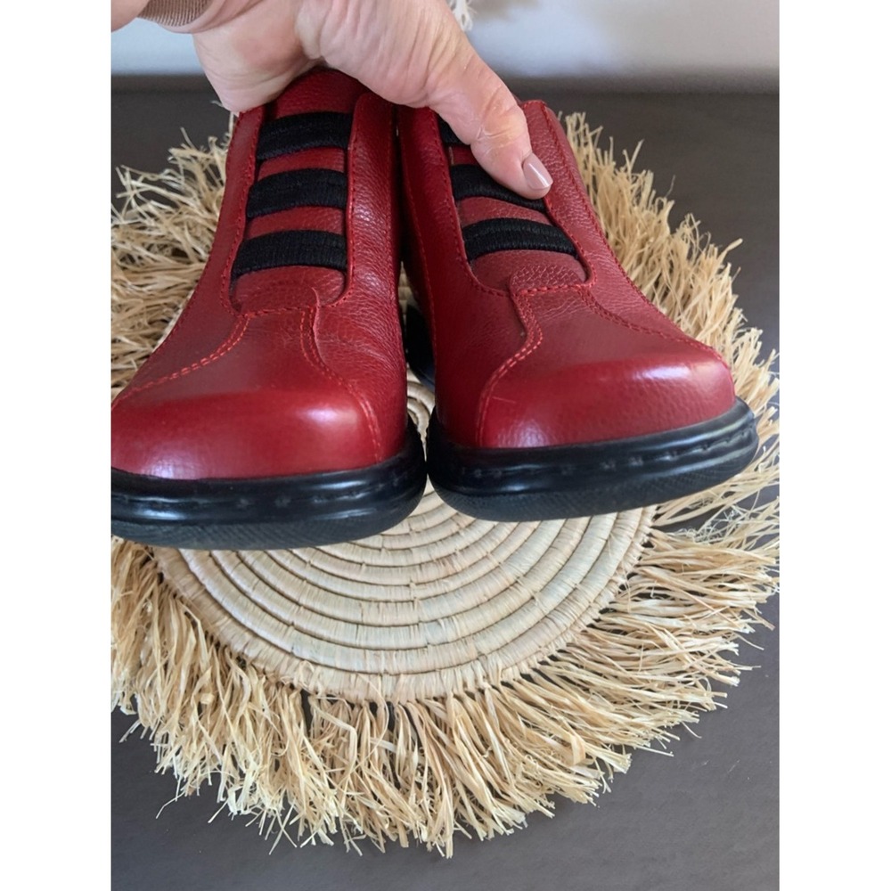 DANSKO Erin Red Leather Slip On Zip Up Leather Ankle Boots 37 - Picture 6 of 16